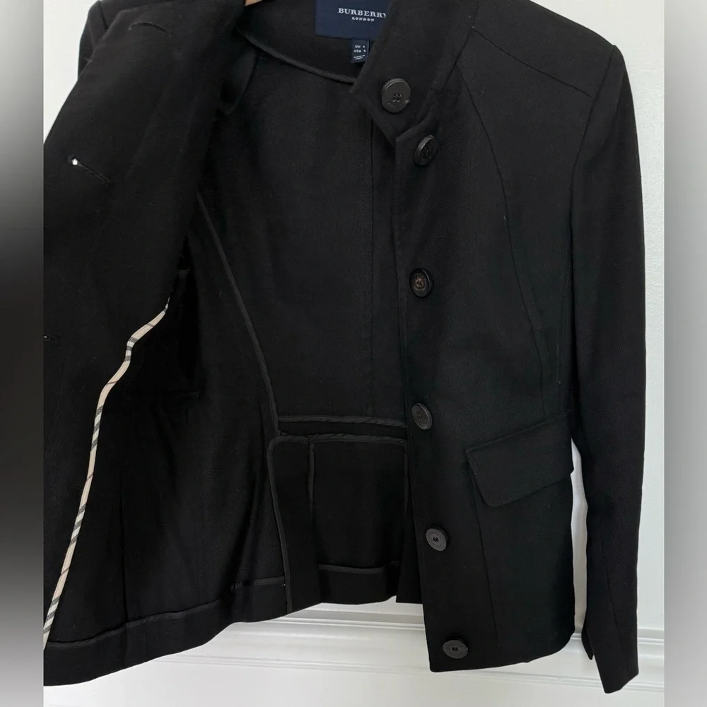 Burberry London Black Silk Cotton Weave Jacket • 4 - Picture 8 of 15